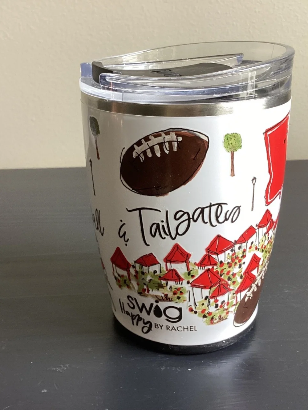 SWIG UGA DAWGS TUMBLER Happy by Rachel “Saturdays are for football…”14-20oz